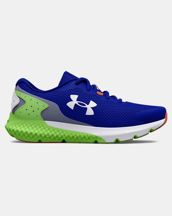 Boys' Grade School UA Charged Rogue 3 Running Shoes, Blue, pdpMainDesktop image number 0